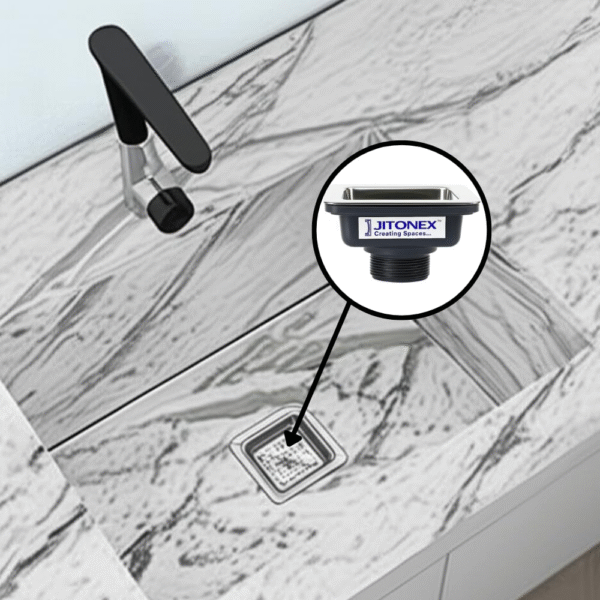 Heavy Duty Sink Drainer Installed in Modern Kitchen Sink